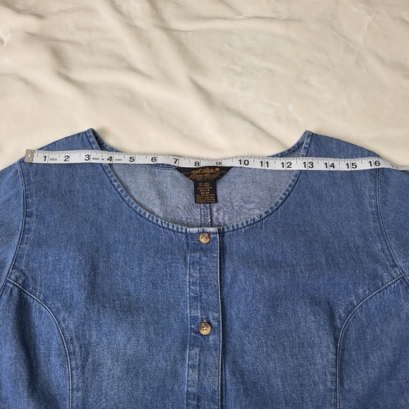 Eddie Bauer Vintage Blue Denim Button-Down Dress. Size Medium. Cotton. - Picture 13 of 13